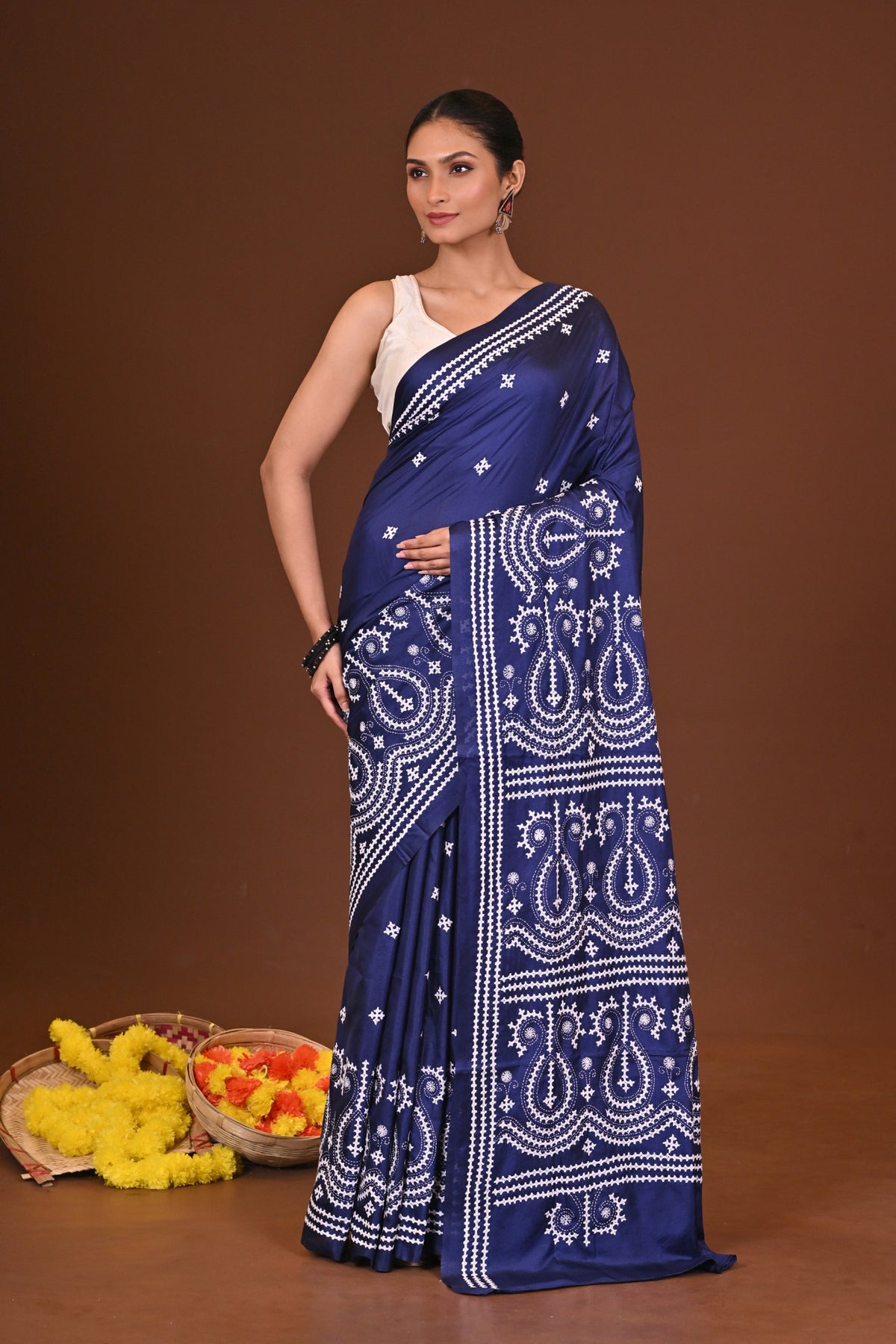 SROTINI BLENDED SILK KANTHA SAREE