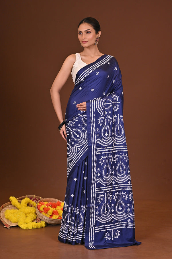 SROTINI BLENDED SILK KANTHA SAREE