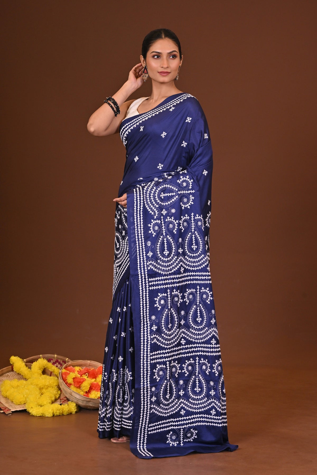 SROTINI BLENDED SILK KANTHA SAREE