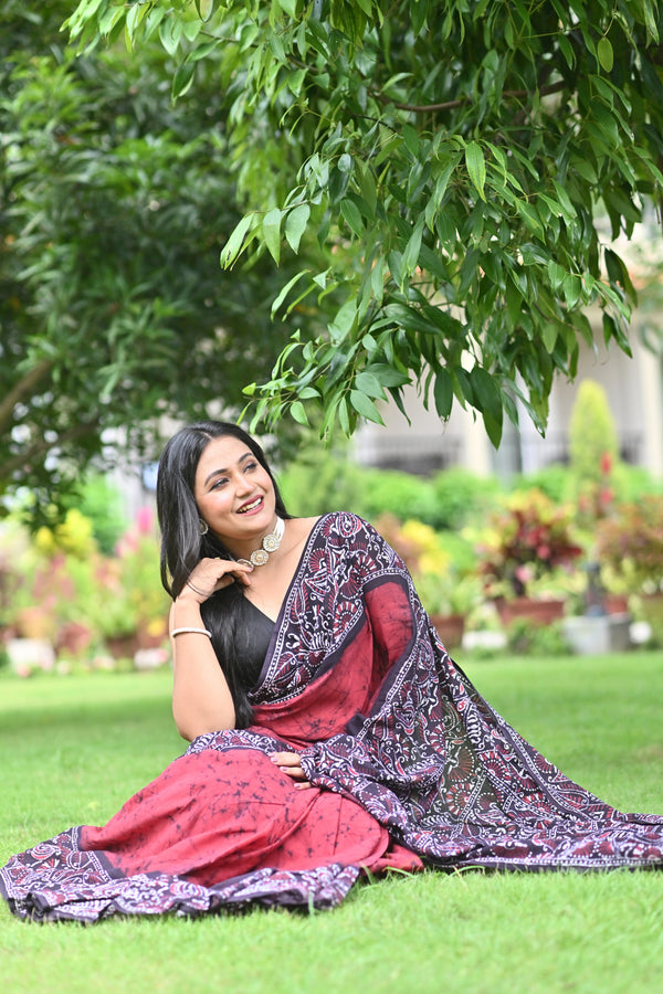 SANTINIKETAN HAND BATIK SAREE