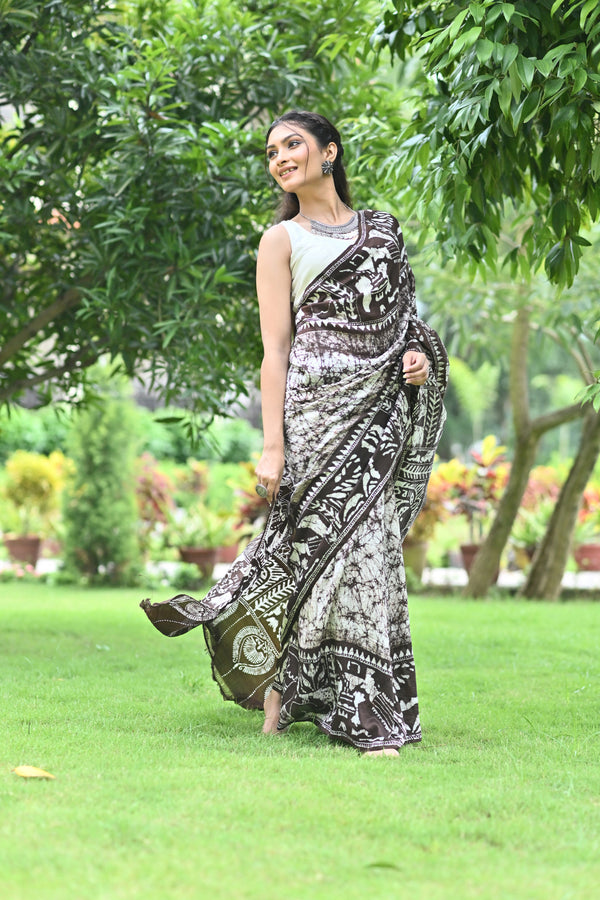 ISHWARI MURSHIDABAD HAND BATIK SAREE