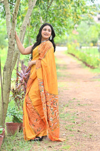 MAHAMAYA BLENDED SILK BATIK KANTHA SAREE