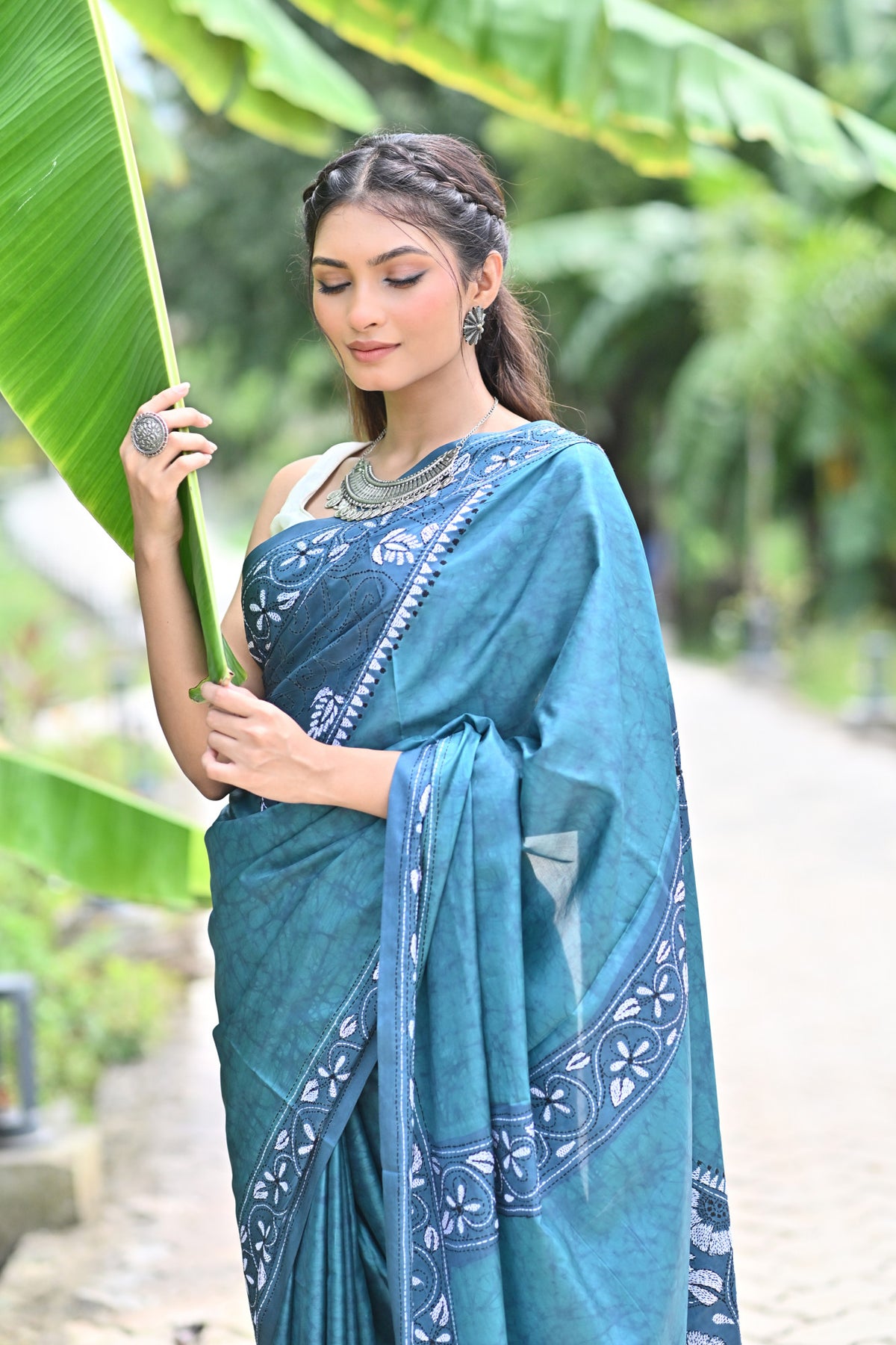 SHUBHADA BLENDED SILK KANTHA SAREE