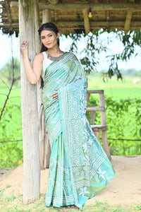 BHUVANESHWARI BLENDED SILK KANTHA SAREE