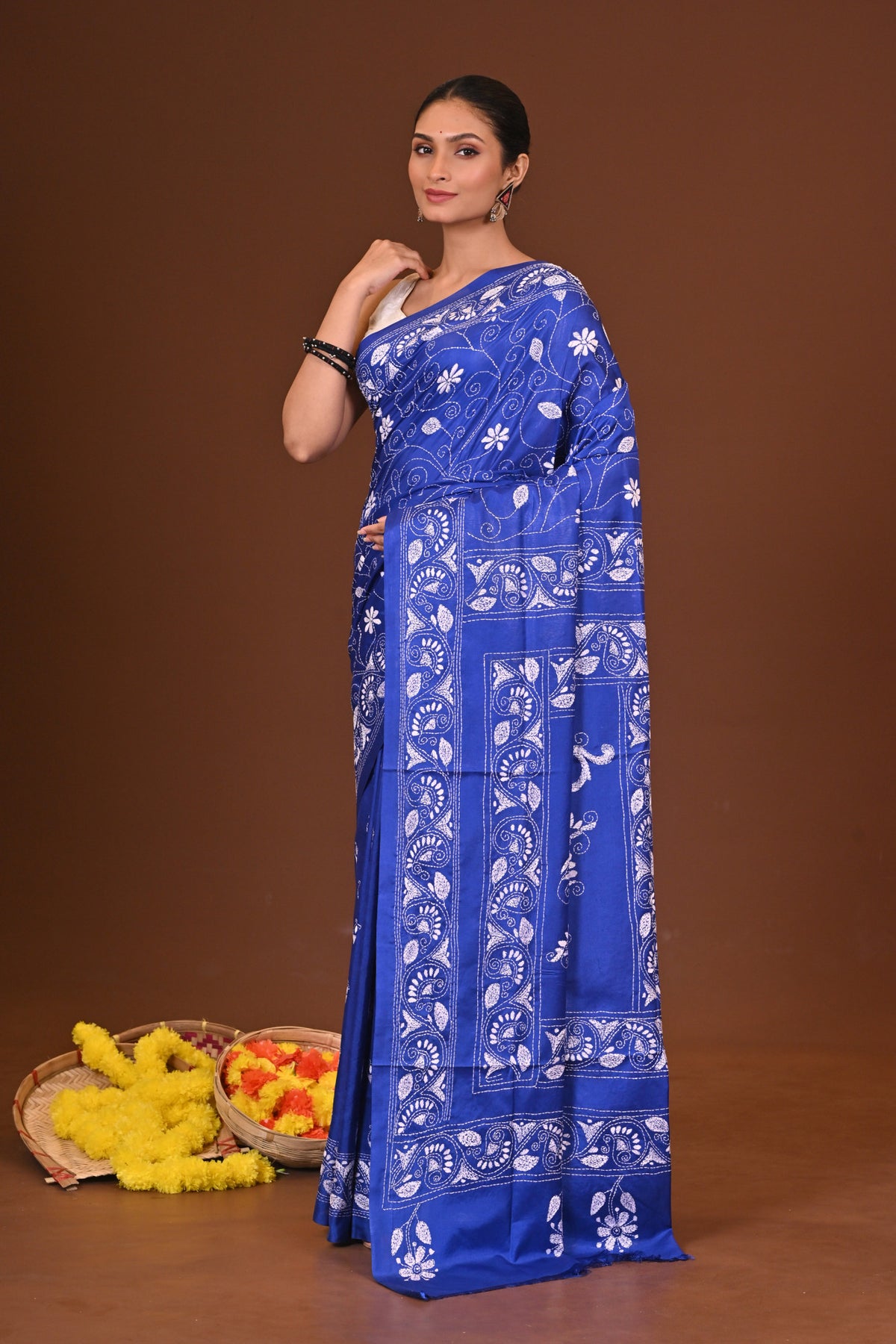 SUMADHURA BLENDED SILK KANTHA SAREE