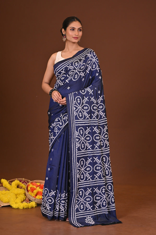 SWAPNALI BLENDED SILK KANTHA SAREE