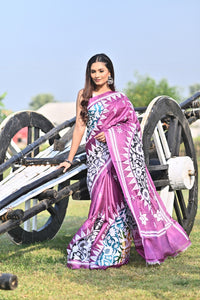 TOSSOR BLOCK HANDPRINT GUJRATI SAREE