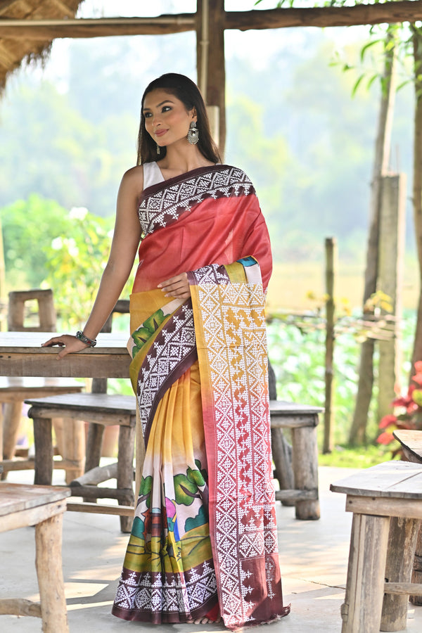 TOSSOR FUSION KANTHA SAREE