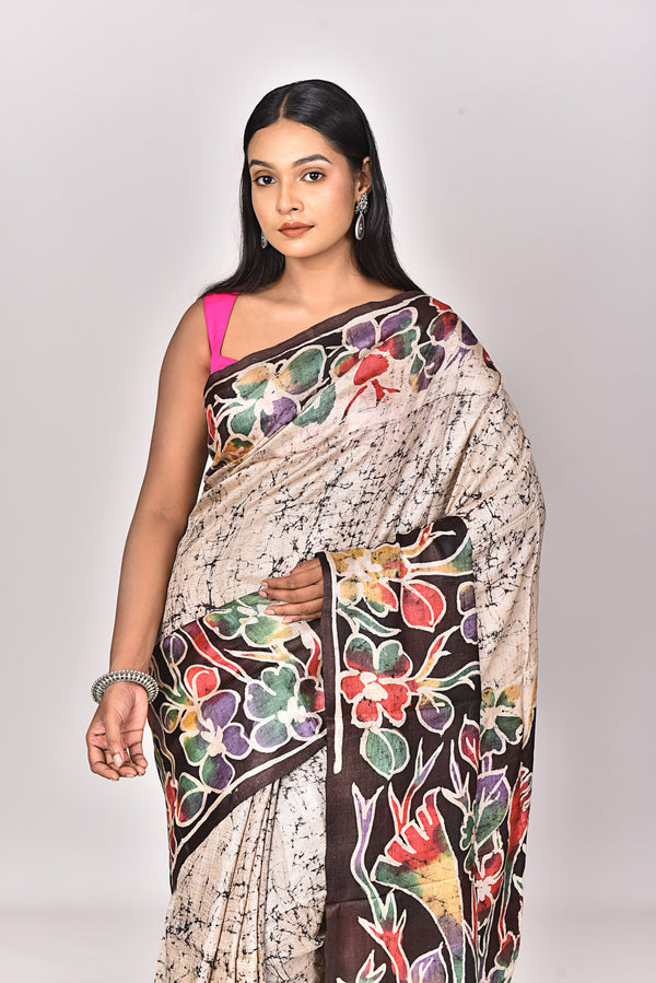 TUSSAR BATIK SILK SAREE