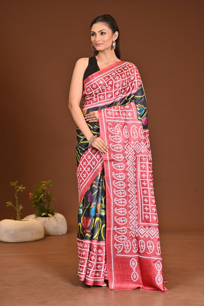 TUSSAR FUSION KANTHA SAREE