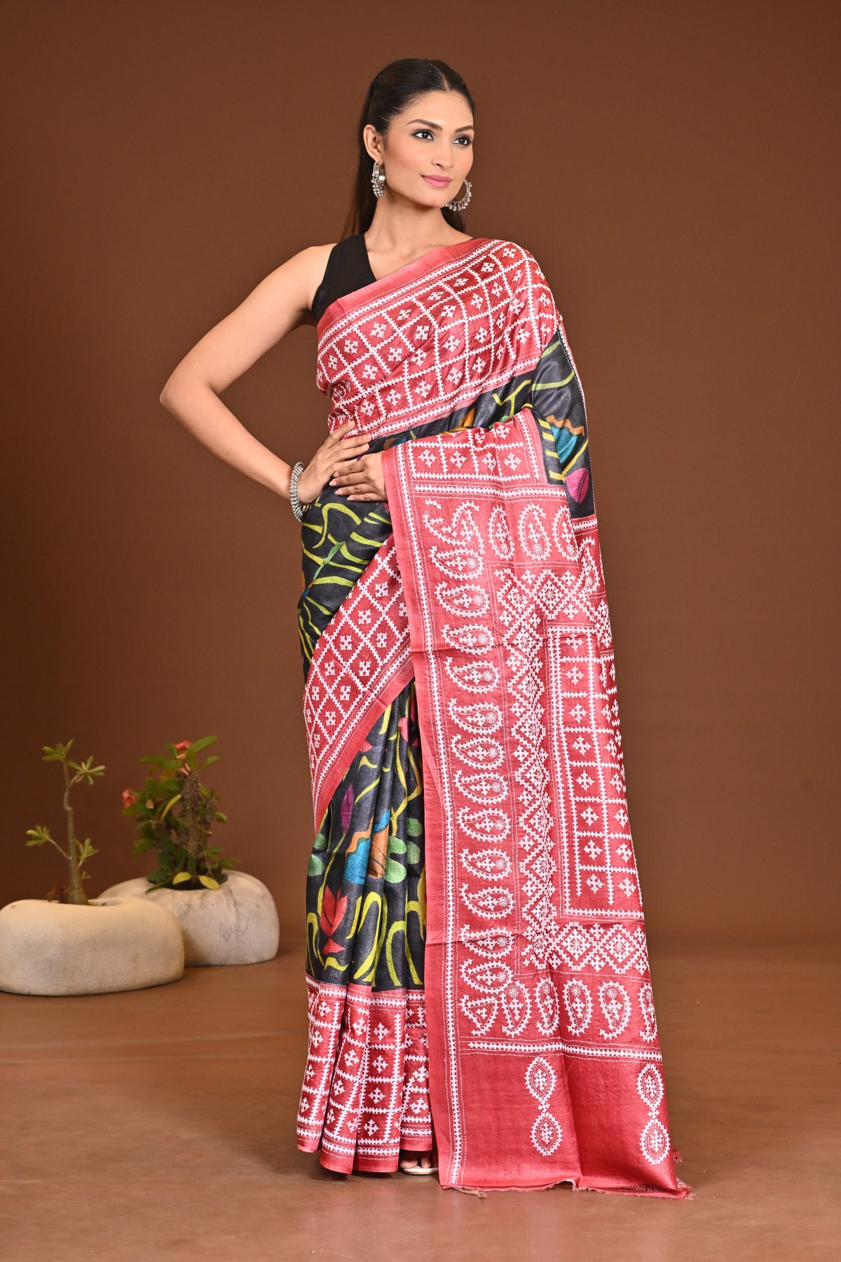 TUSSAR FUSION KANTHA SAREE