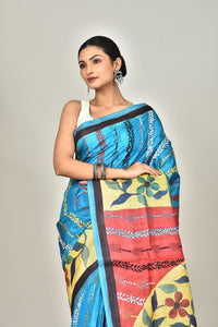 TUSSAR HAND PRINT KANTHA SAREE