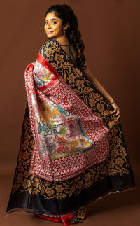 Tussar Hand Print Saree
