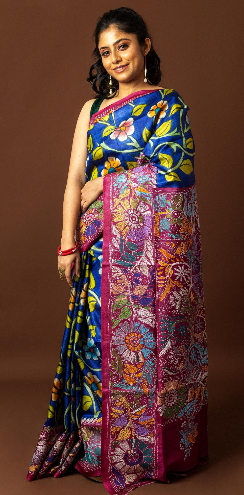 Tussar Hand Print Saree