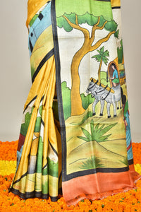 TUSSAR HAND PRINT SAREE