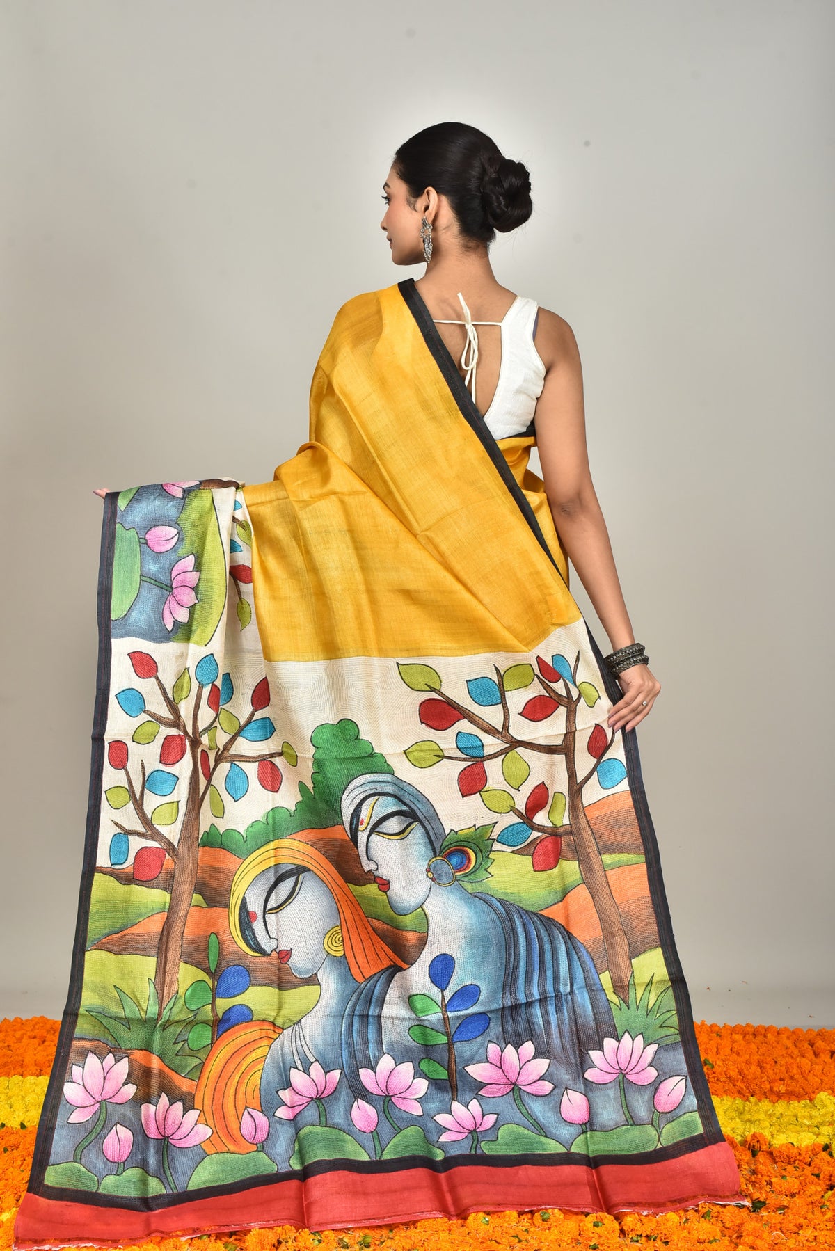 TUSSAR HAND PRINT SAREE