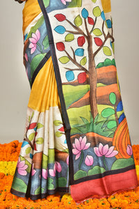 TUSSAR HAND PRINT SAREE