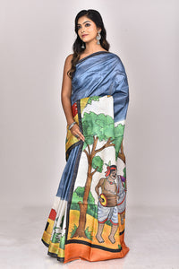 TUSSAR HANDPRINT KANTHA SAREE