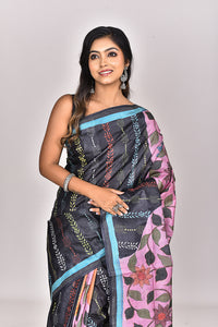 TUSSAR HANDPRINT KANTHA SAREE