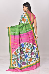 TUSSAR HANDPRINT KANTHA SAREE