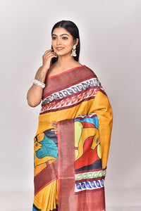 TUSSAR HANDPRINT KANTHA SAREE