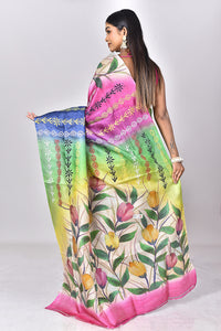 TUSSAR HANDPRINT KANTHA SAREE