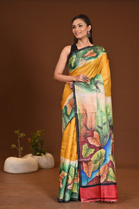 TUSSAR HANDPRINT KANTHA SAREE