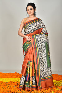TUSSAR HANDPRINT KANTHA SAREE