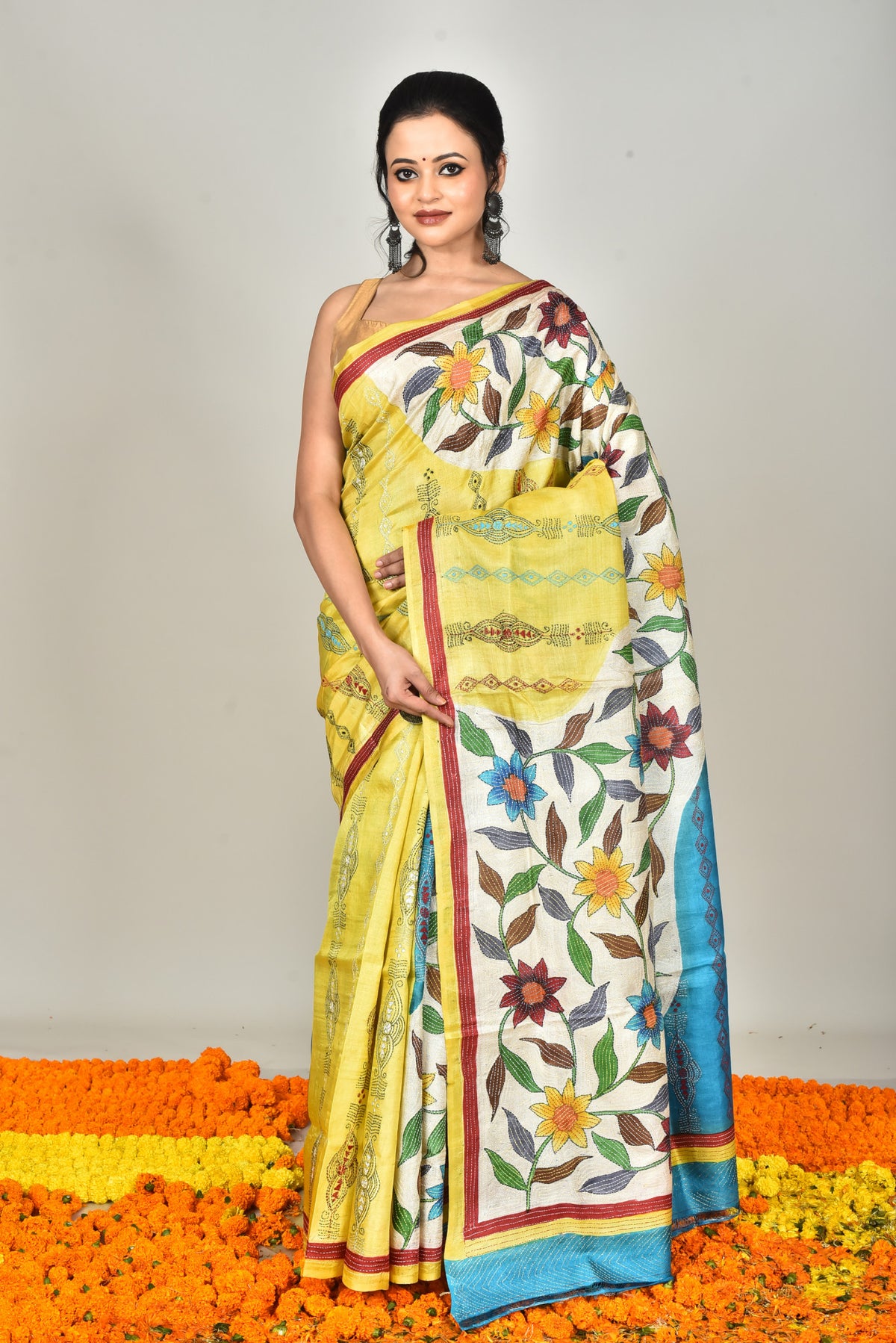 TUSSAR HANDPRINT SAREE