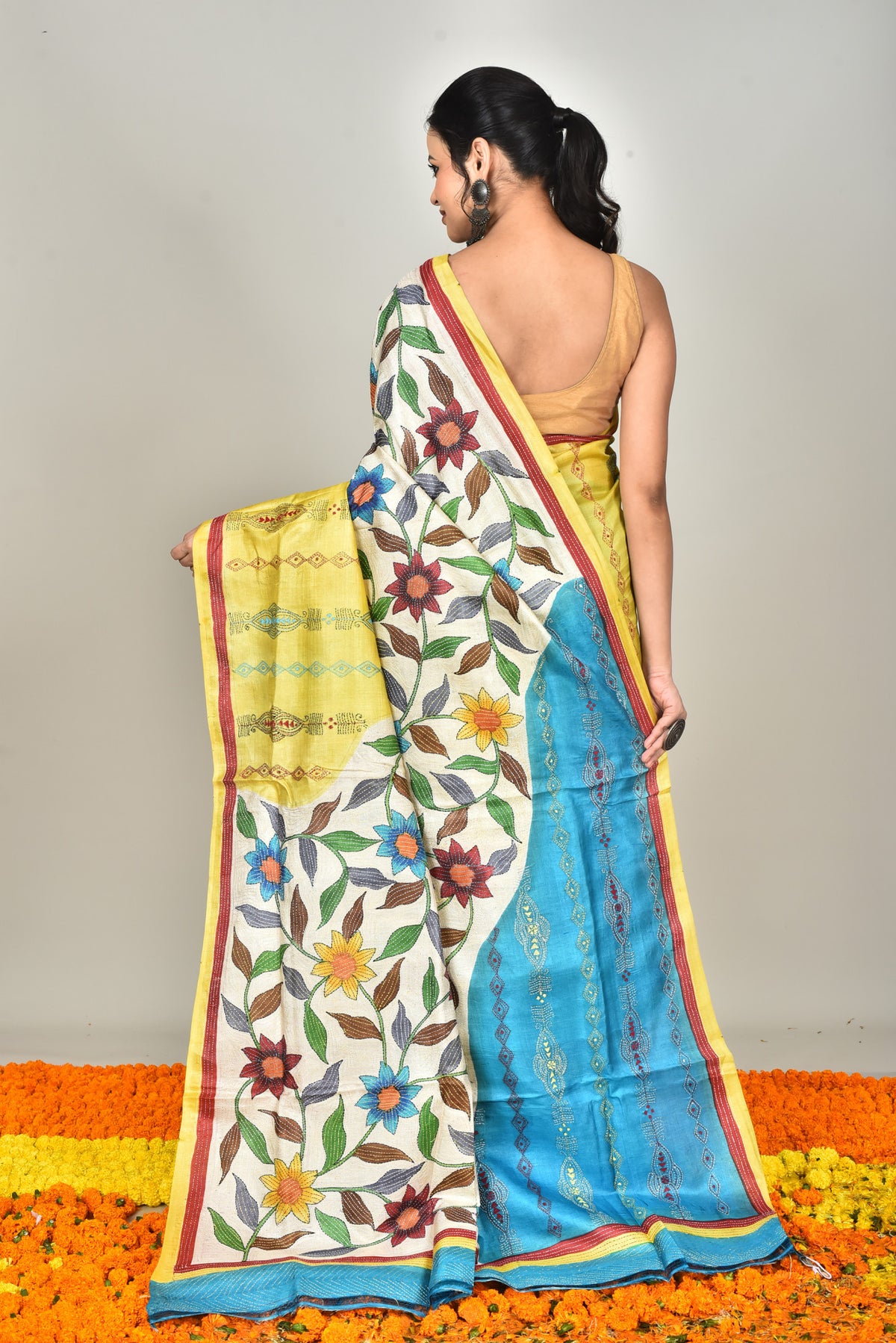 TUSSAR HANDPRINT SAREE