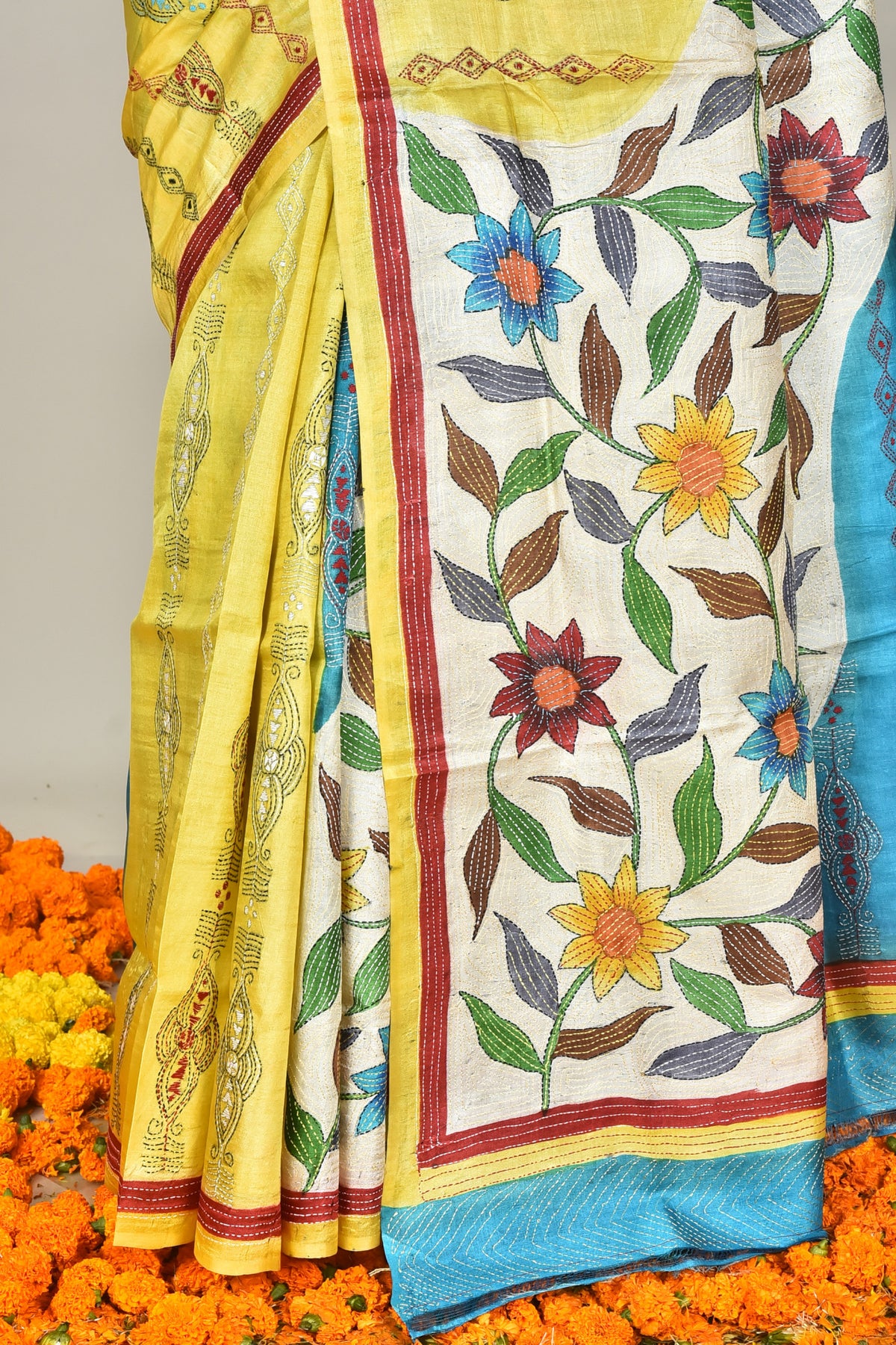 TUSSAR HANDPRINT SAREE