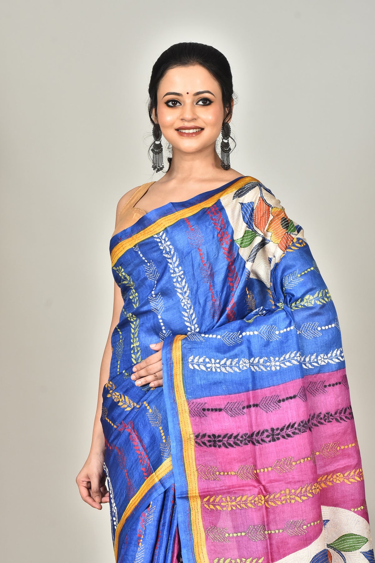 TUSSAR HANDPRINT SAREE