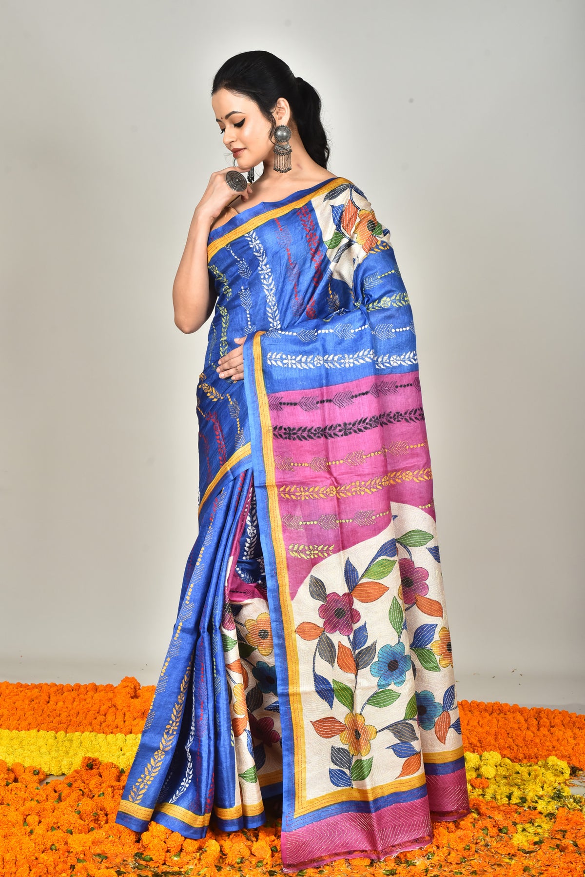 TUSSAR HANDPRINT SAREE
