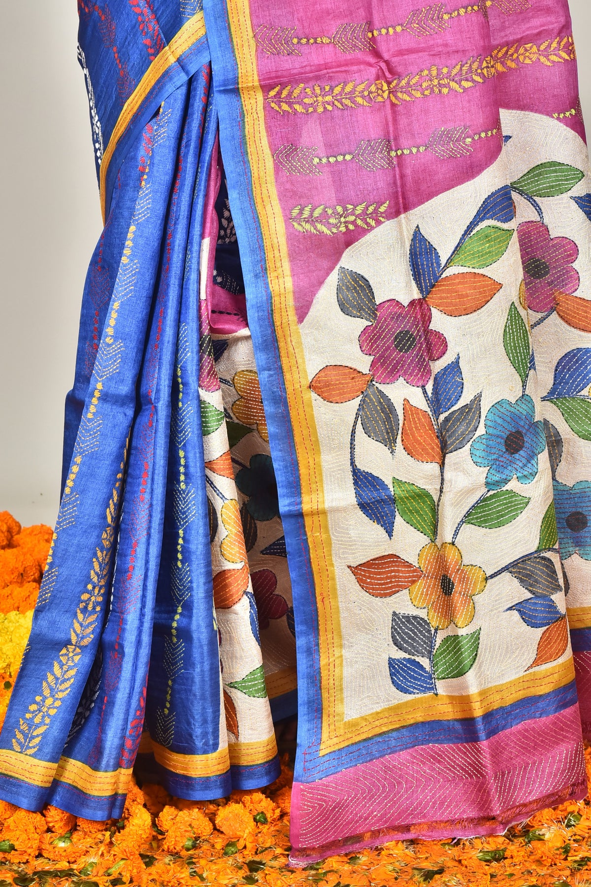 TUSSAR HANDPRINT SAREE