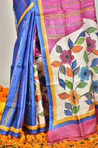 TUSSAR HANDPRINT SAREE
