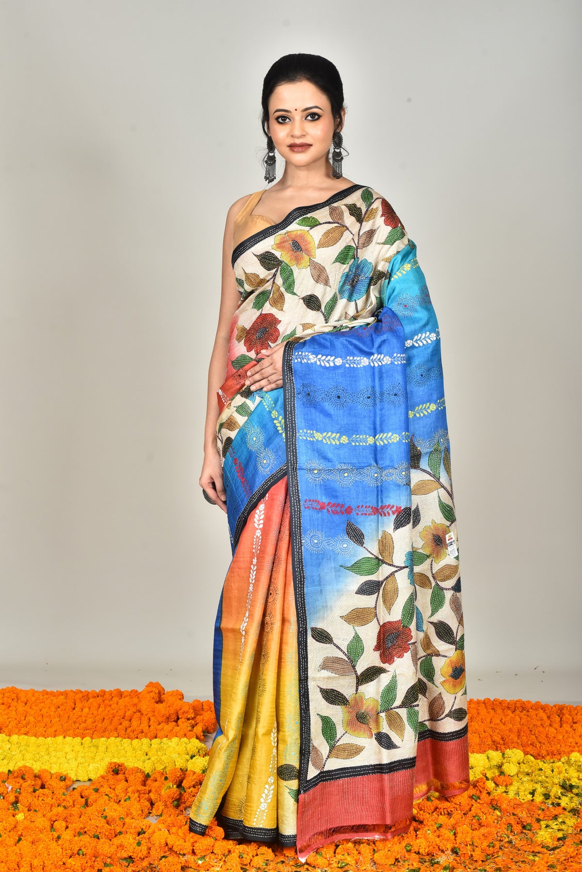 TUSSAR HANDPRINT SAREE