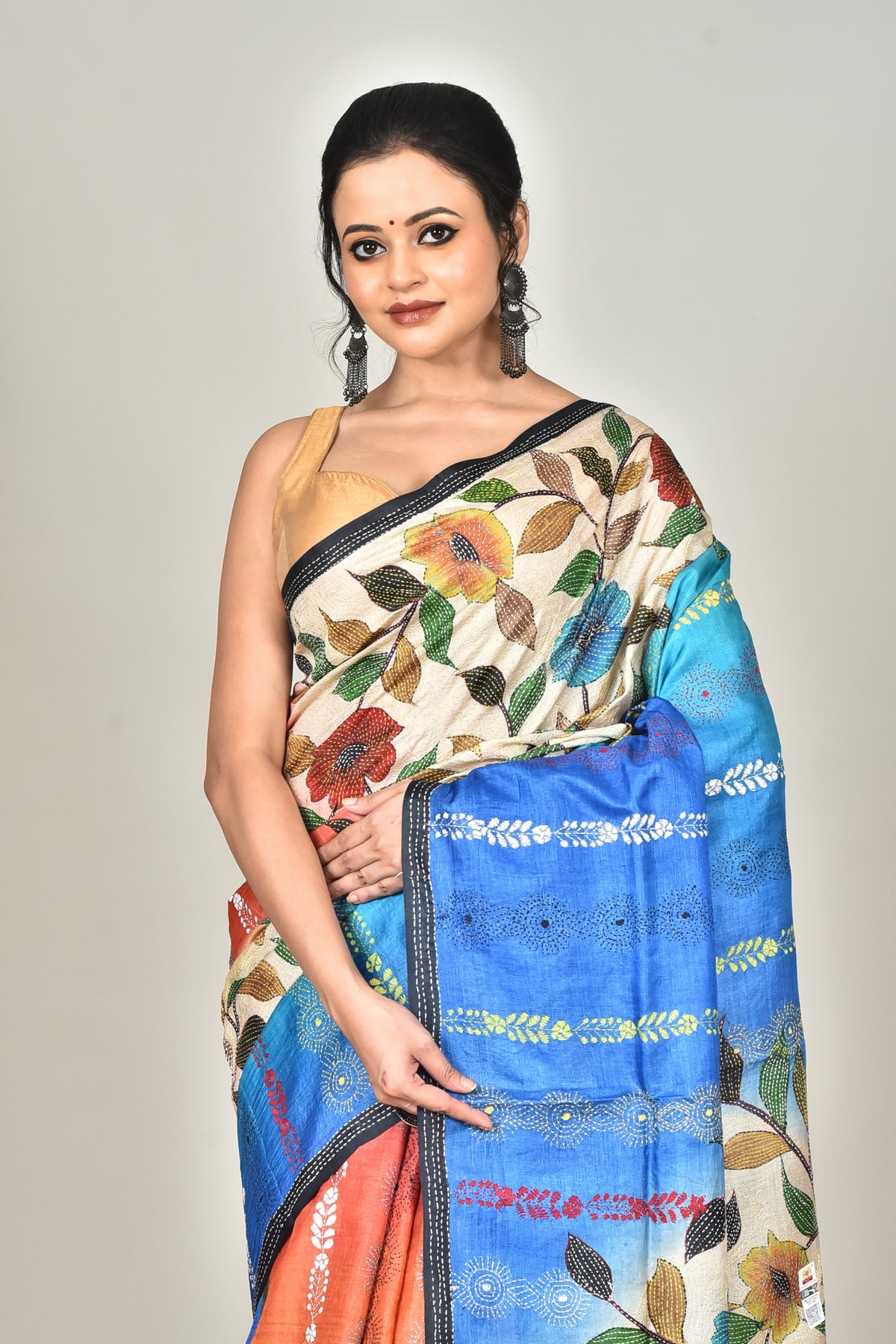 TUSSAR HANDPRINT SAREE
