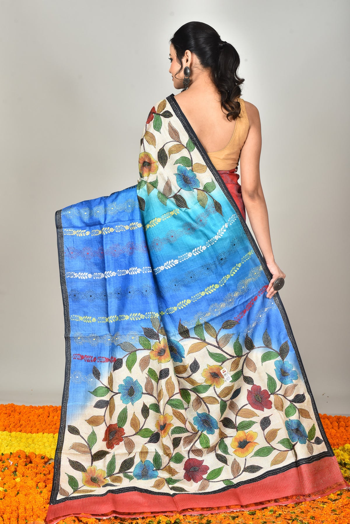 TUSSAR HANDPRINT SAREE