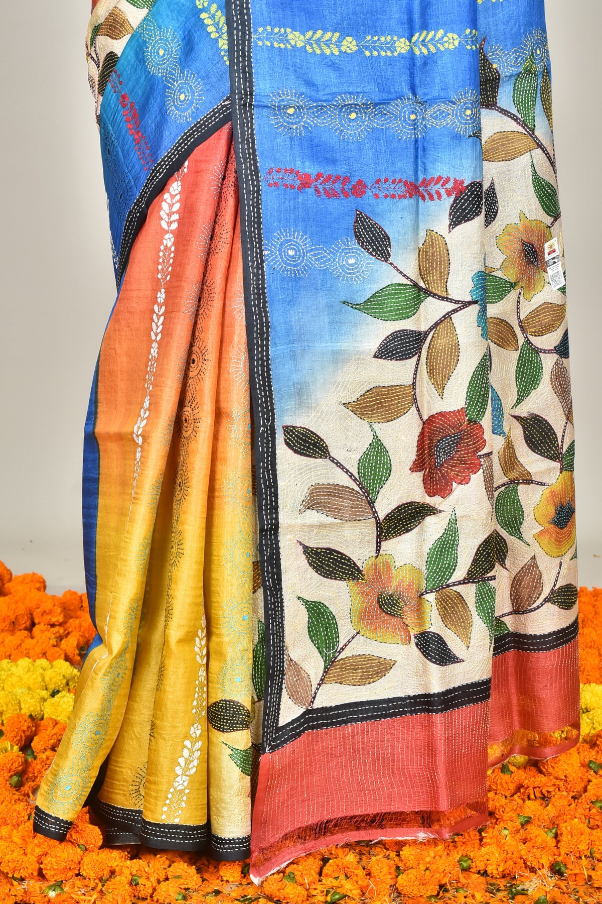 TUSSAR HANDPRINT SAREE