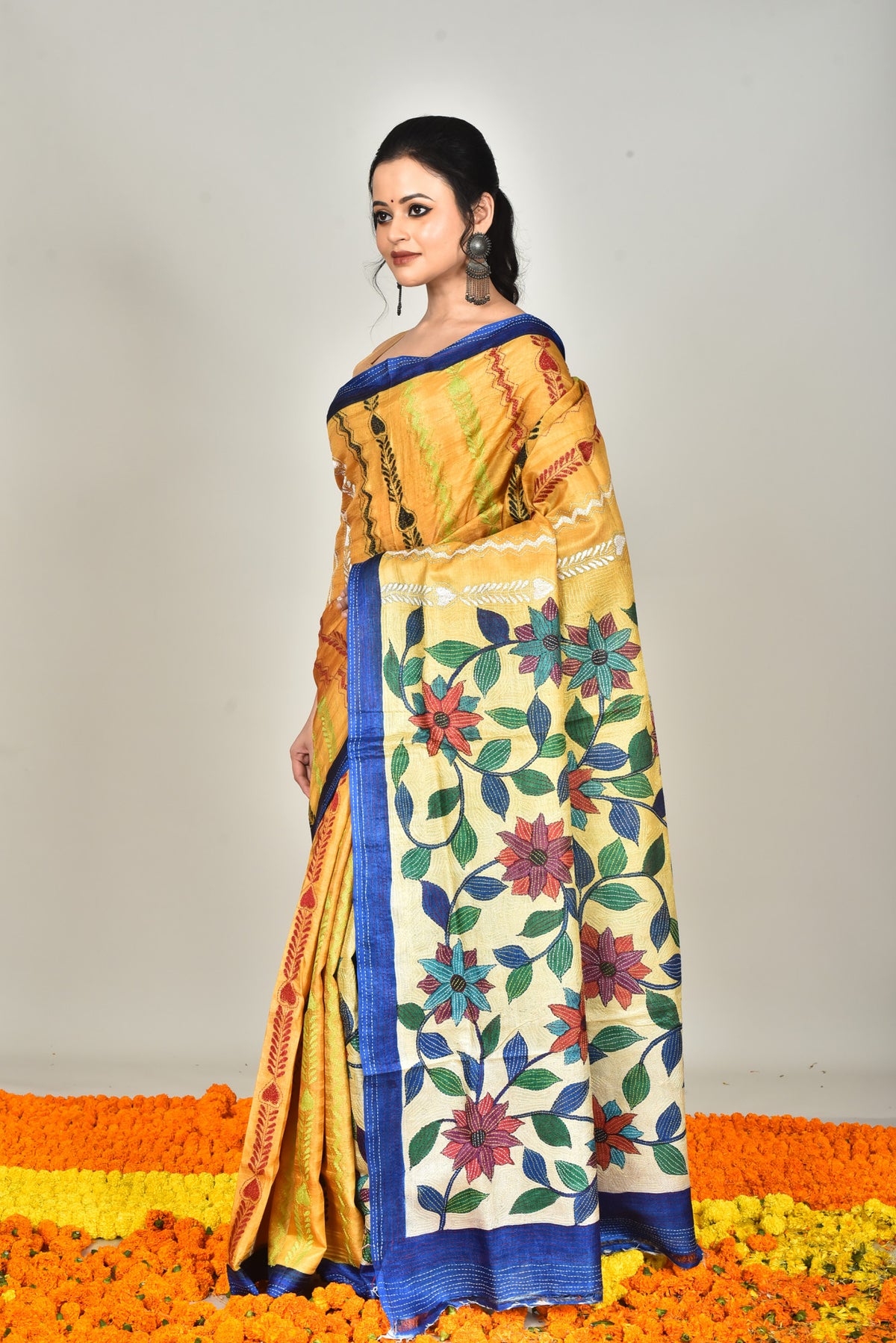 TUSSAR HANDPRINT SAREE