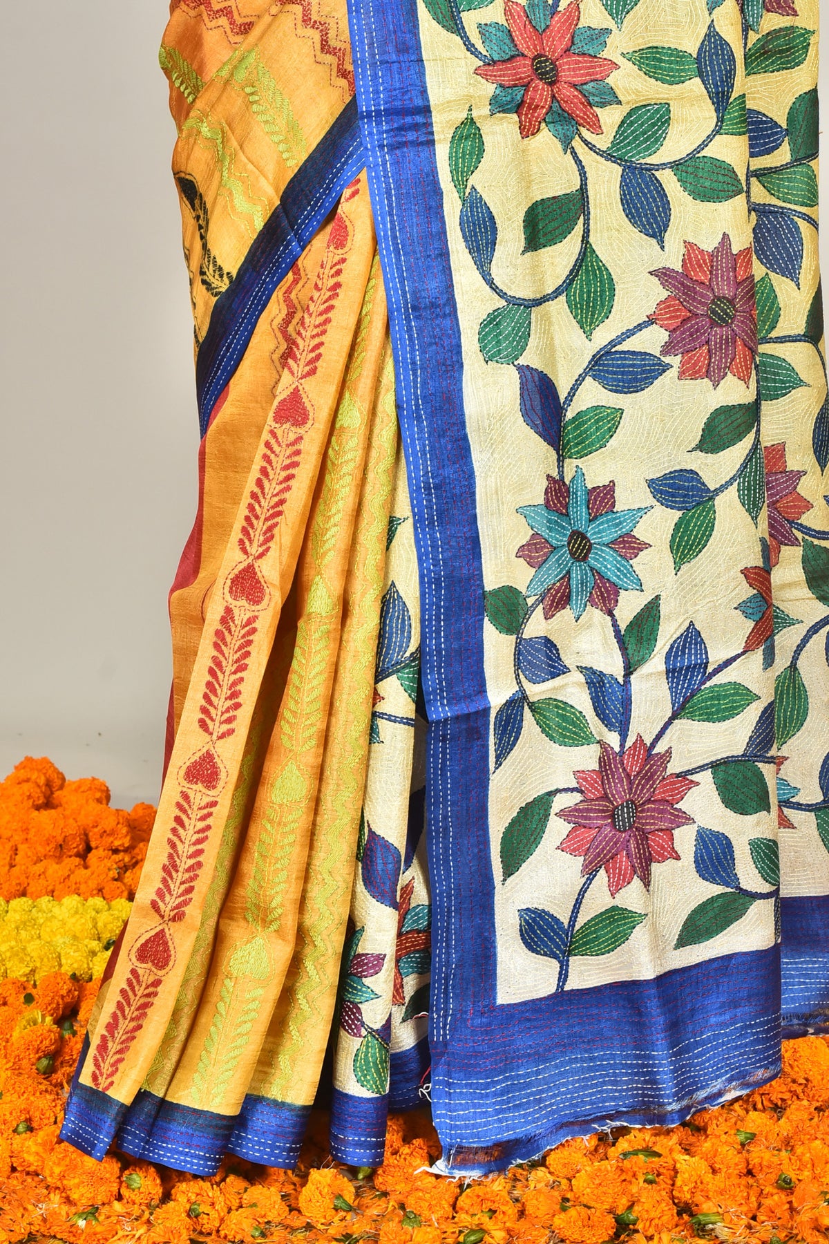 TUSSAR HANDPRINT SAREE