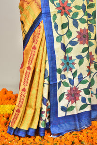 TUSSAR HANDPRINT SAREE