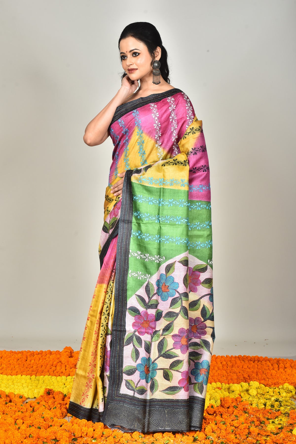 TUSSAR HANDPRINT SAREE