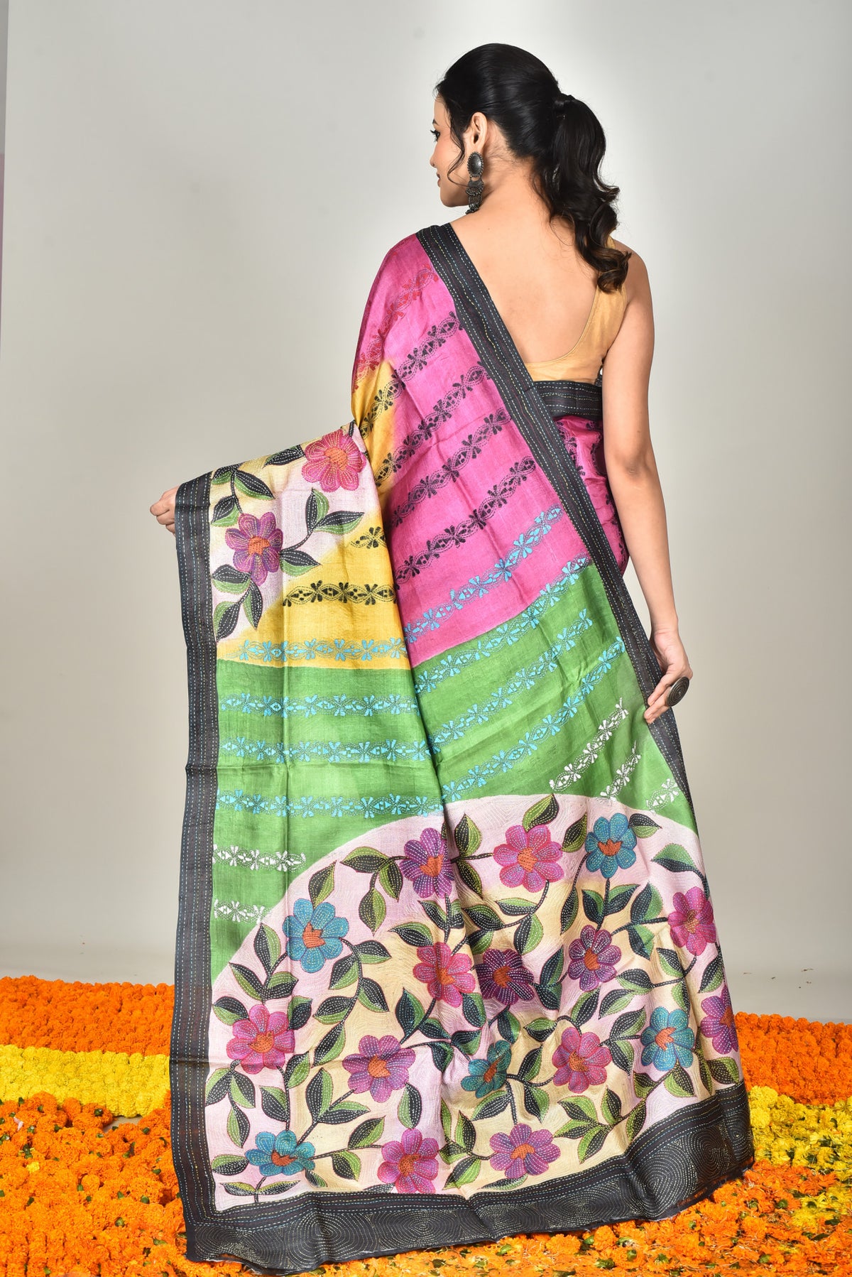 TUSSAR HANDPRINT SAREE