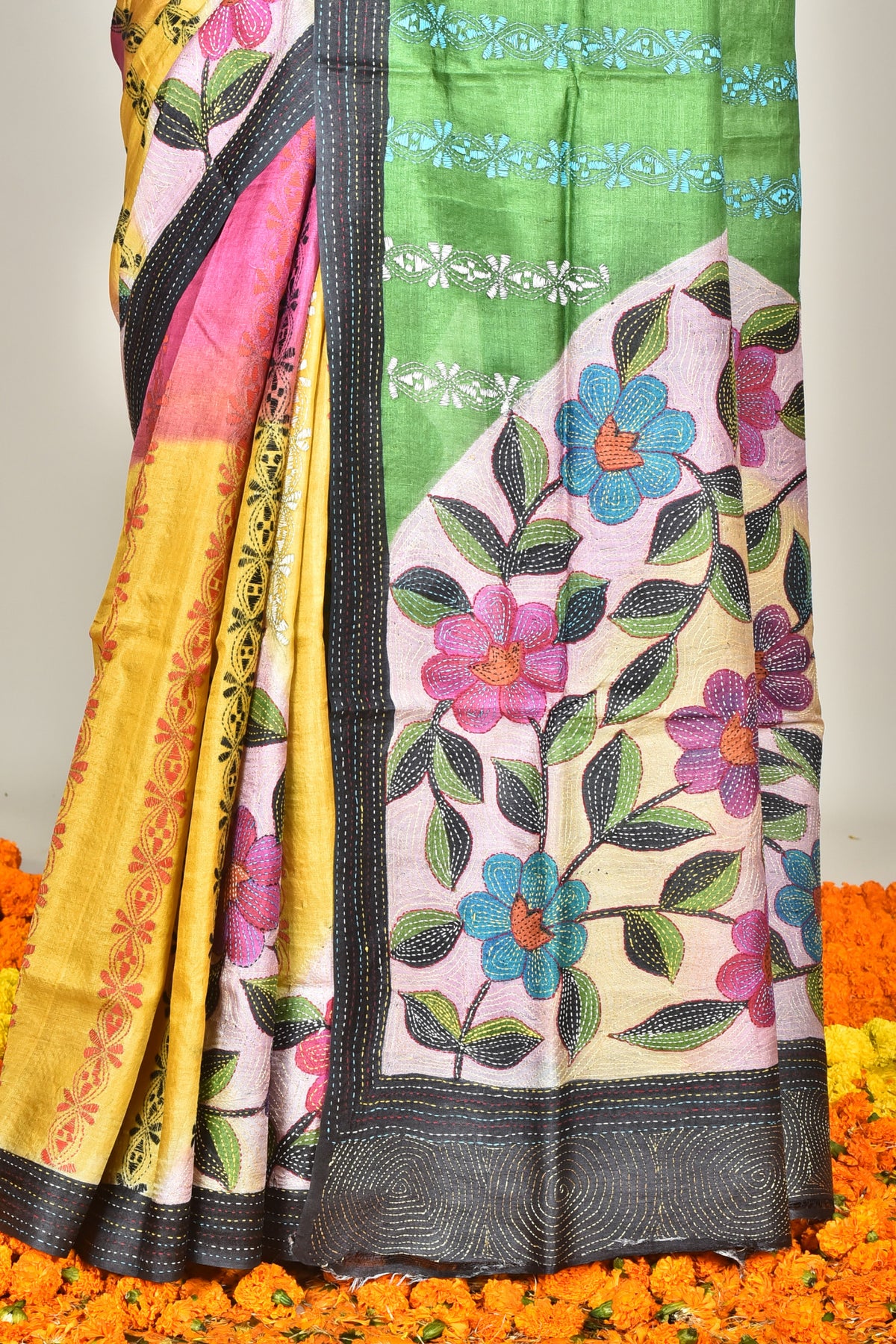 TUSSAR HANDPRINT SAREE