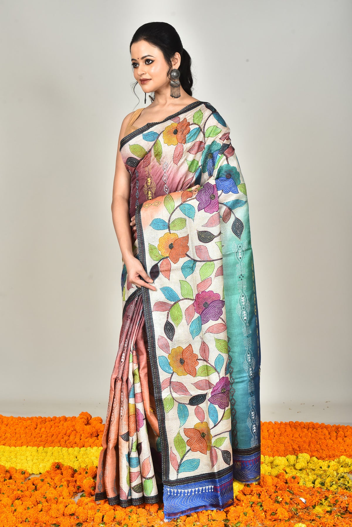 TUSSAR HANDPRINT SAREE