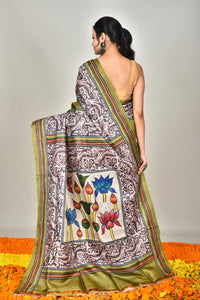 TUSSAR HANDPRINT SAREE