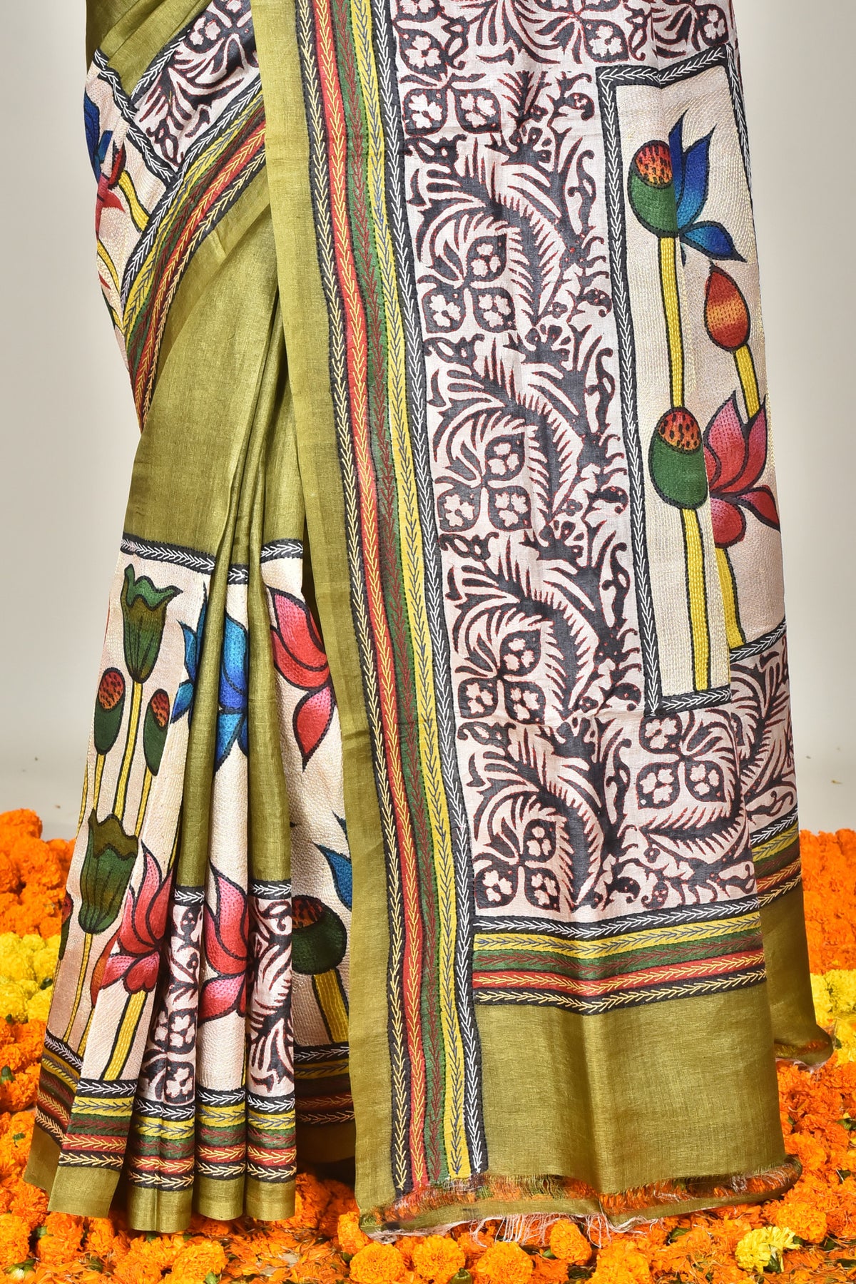 TUSSAR HANDPRINT SAREE