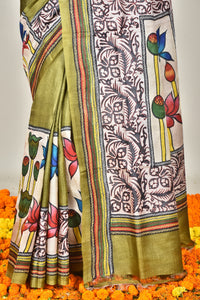 TUSSAR HANDPRINT SAREE