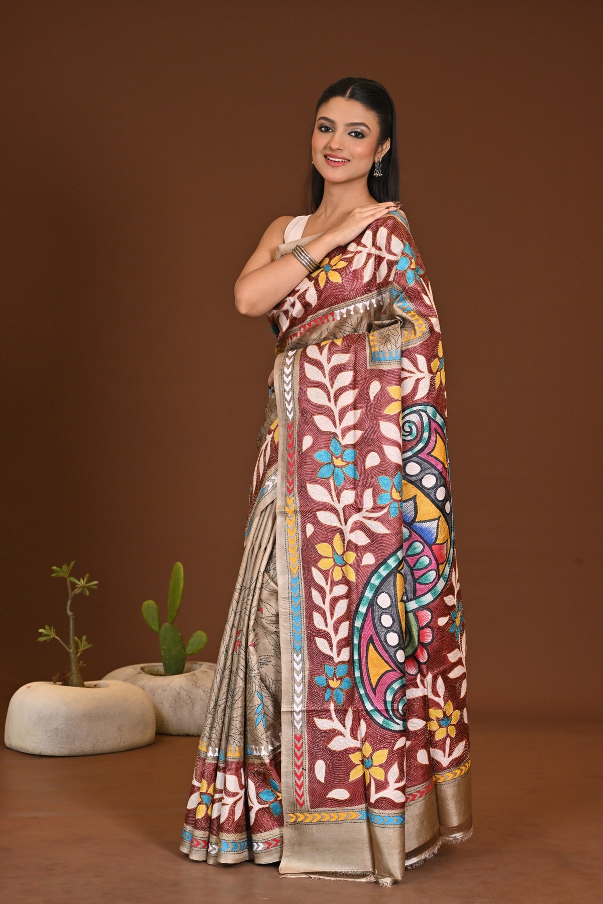 TUSSAR NEW HANDPRINT SAREE